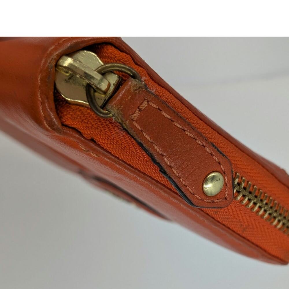 Coach Ashley Vintage Wallet Coral Orange Leather Zip Around Organizer Y2K - Picture 11 of 16